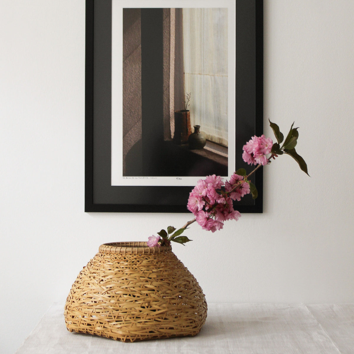 Large Japanese Woven Bamboo Vase by Masaichi Ishida