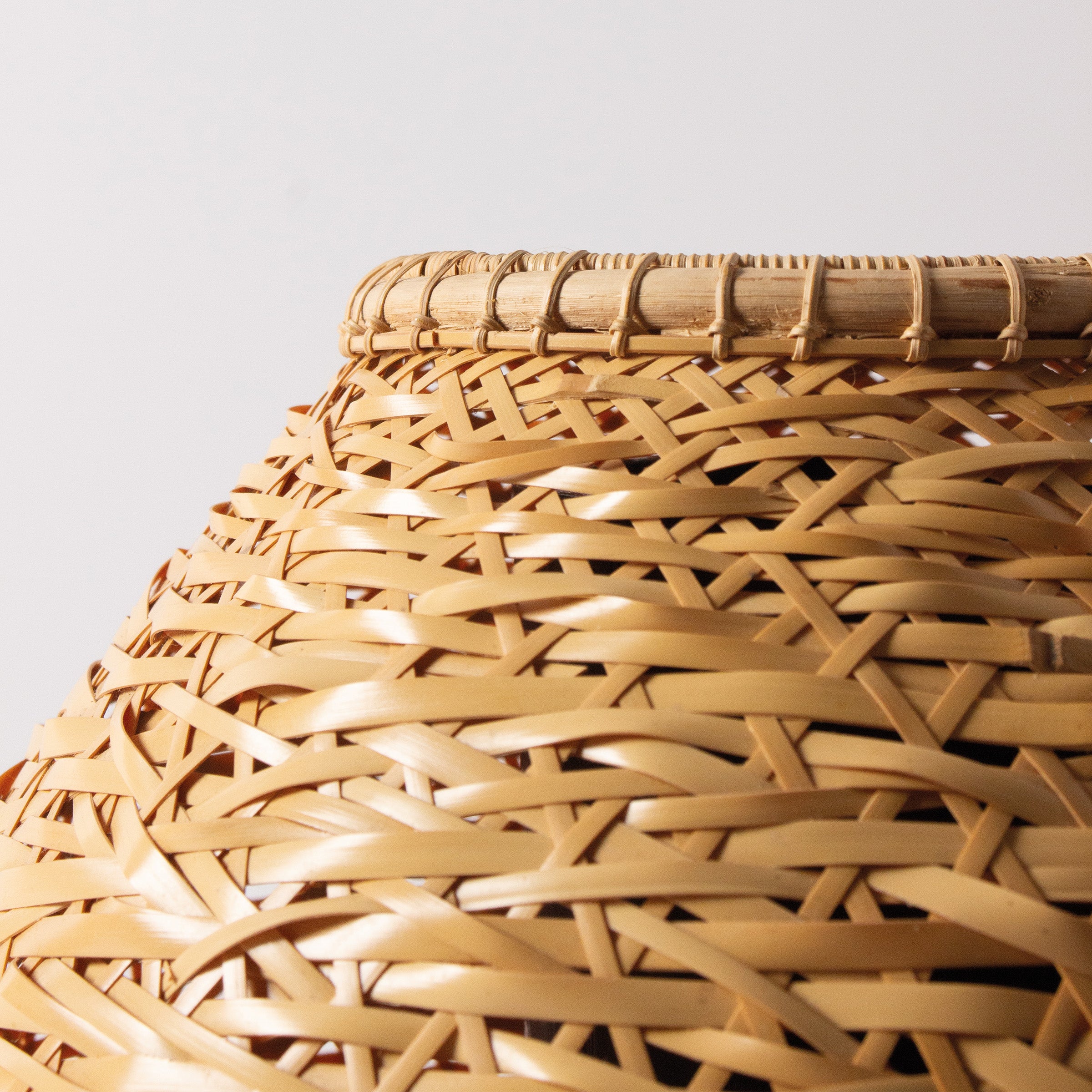 Large Japanese Woven Bamboo Vase by Masaichi Ishida