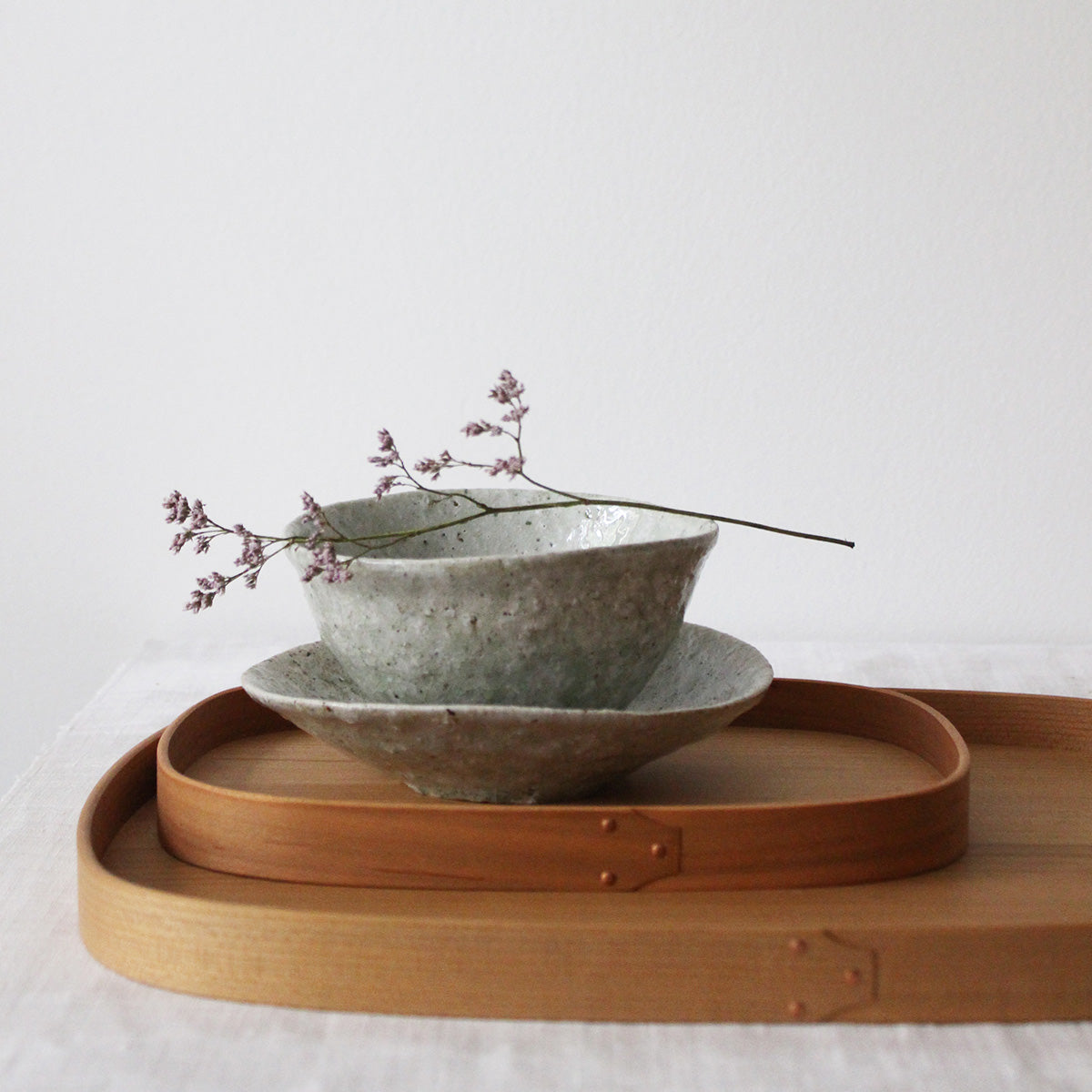 JAPANESE SHAKER STYLE TRAY IN NATURAL CHERRY WOOD