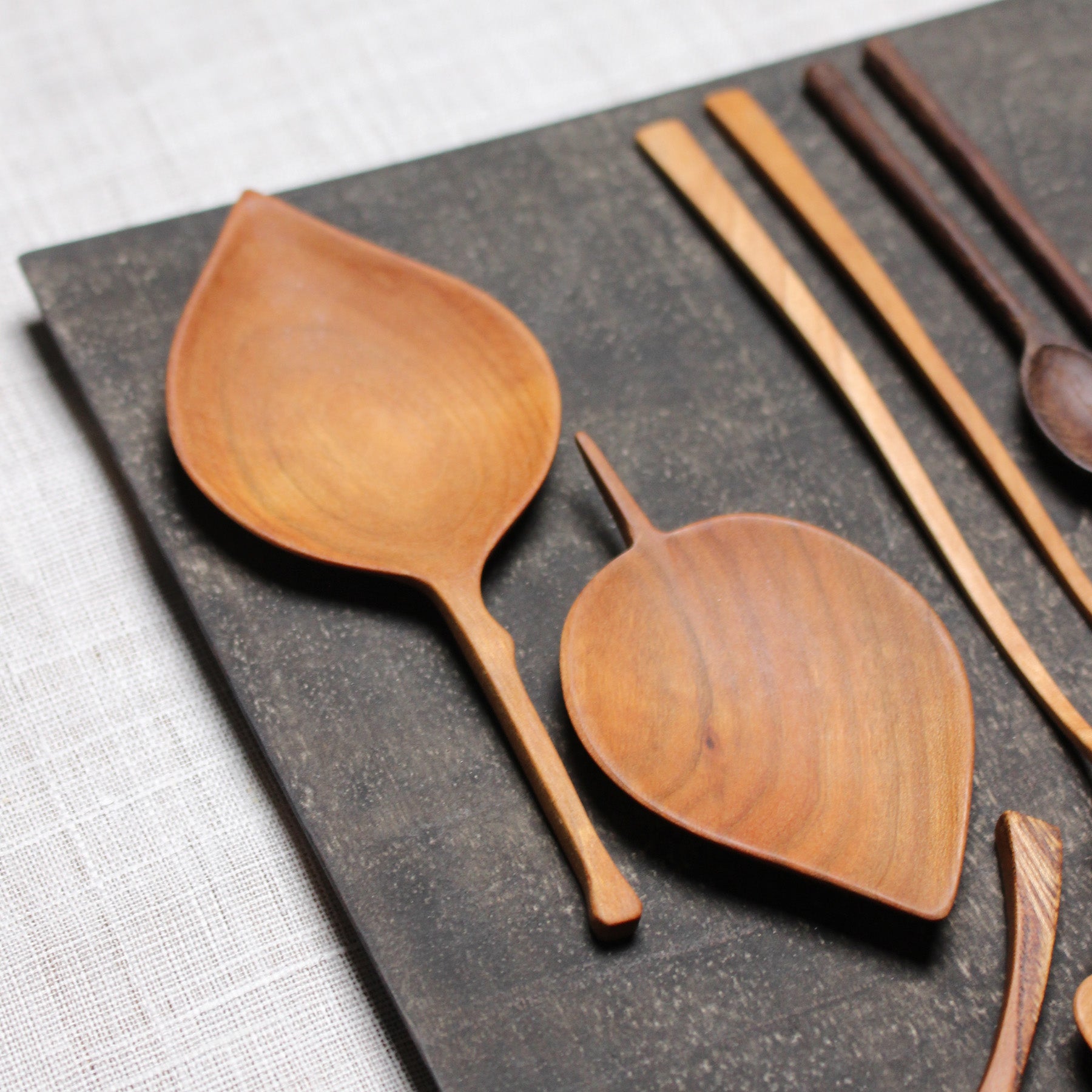 Korean apricot-leaf-shaped spoon by Sung Woo Choi