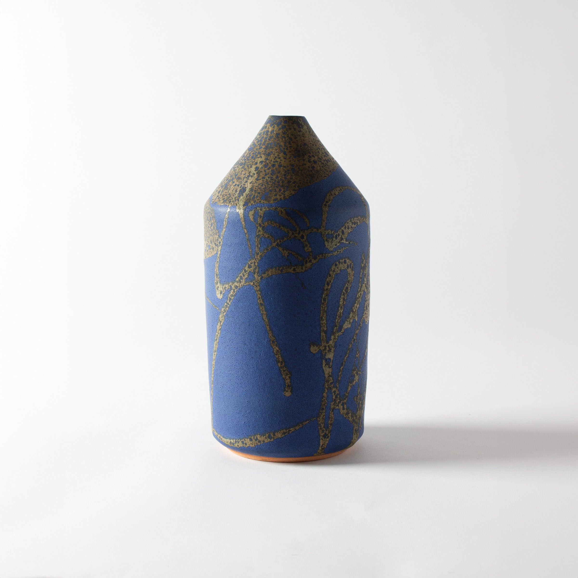 Indigo blue vase by Hiroaki Morino