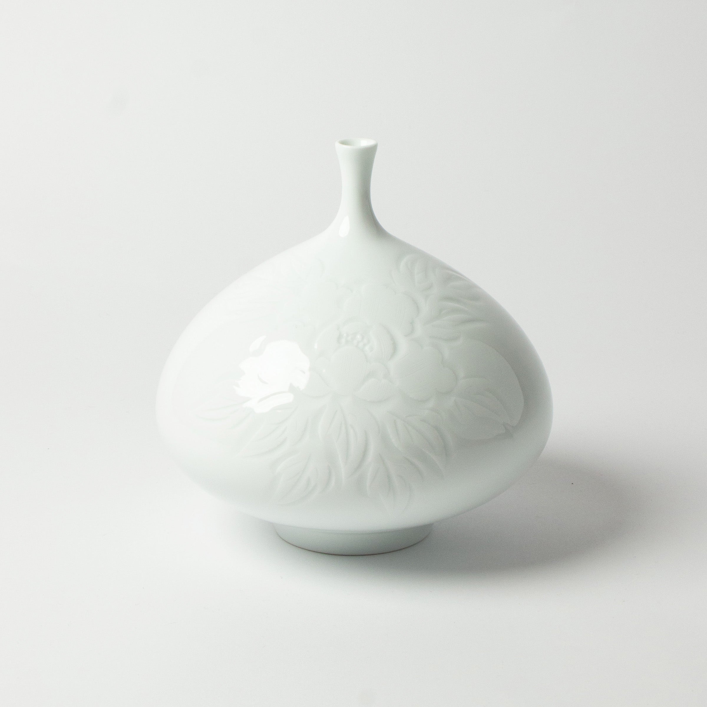 Arita Porcelain Vase with Peonies by Yasuzumi Nakao