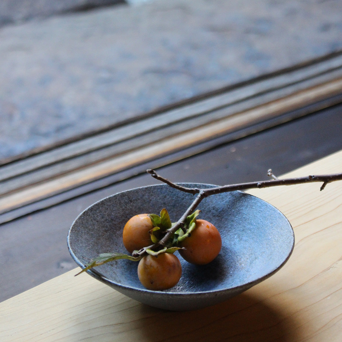 Grey-blue Japanese ceramic bowl