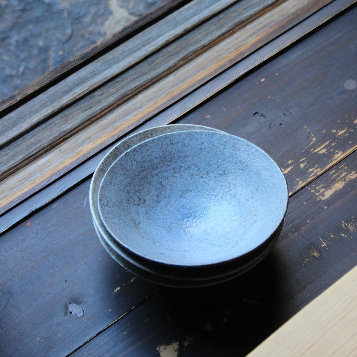 Grey-blue Japanese ceramic bowl