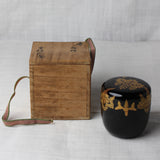Japanese urushi lacquer and maki-e natsume (tea caddie), Kiri (paulownia) decor