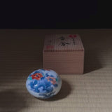 Arita Nabeshima porcelain Kōgō (incense box) with hand-painted flowers